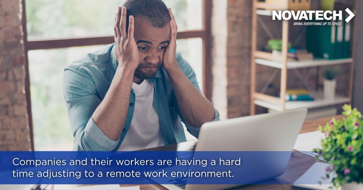 A man looking stressed while