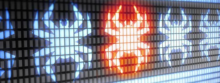 A digital display shows a row of stylized spider icons, with one in the center glowing red and appearing to be a threat