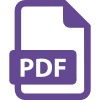 A purple PDF icon is displayed against a green background.
