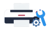 A stylized printer is