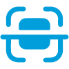 A blue icon representing a scanner is displayed on a green background.