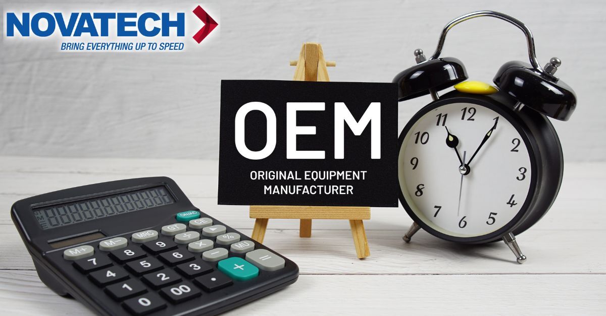 A Novatech logo, a sign that reads 