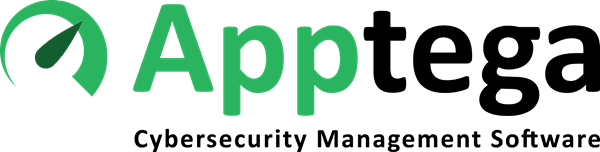 The Apptega logo features a green speedometer-like icon and the company name in green and black, with 