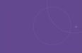 This abstract background features two overlapping circles and a small white dot on a purple canvas.